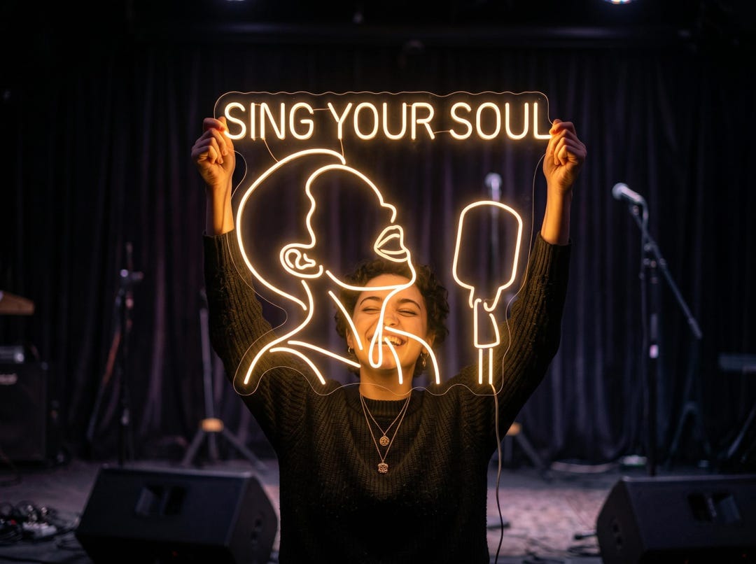 Sign The Singer Singer Neon Sign, Microphone Neon Sign, Sing Your Soul Neon Sign - Etsy