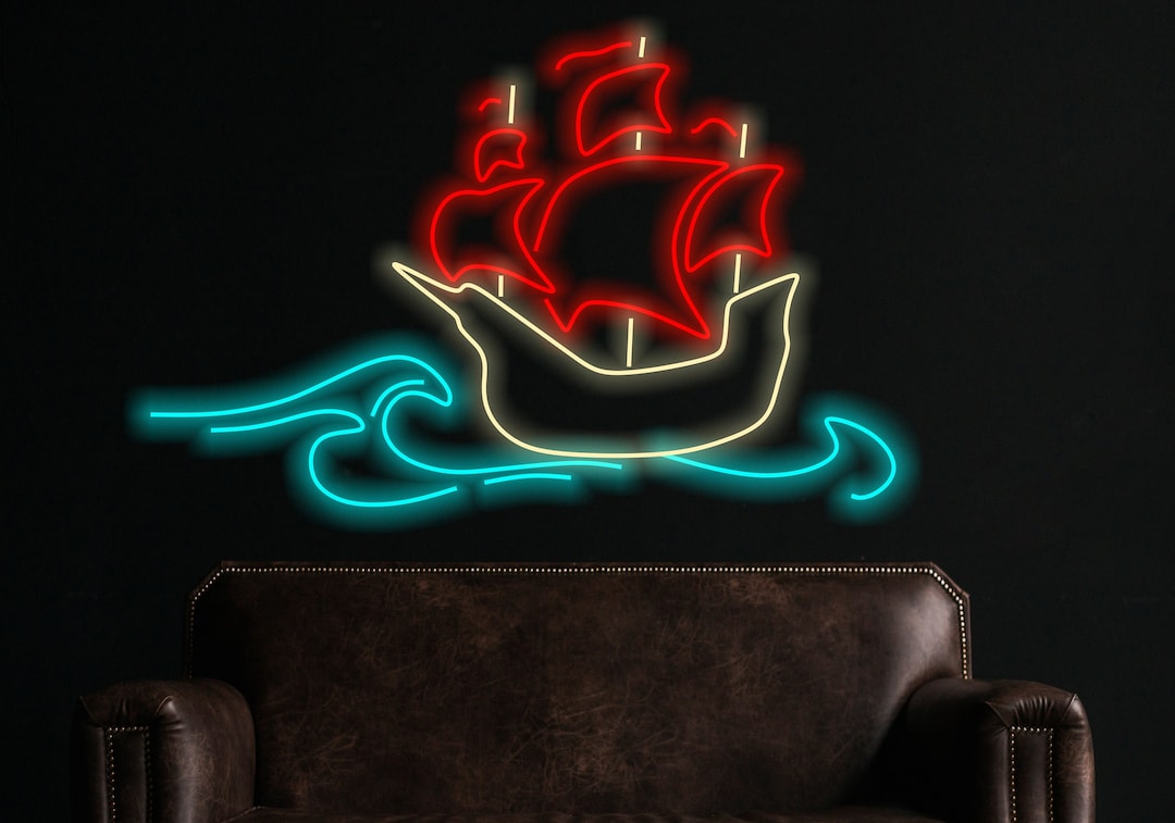 Ship Neon Sign, Boat Neon Sign, Neon Sign With Ship Design, Maritime