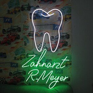 Tooth with custom text neon sign, Dental clinic neon sign, Dental neon sign, Tooth neon light, Custom neon tooth sign, LED neon tooth sign