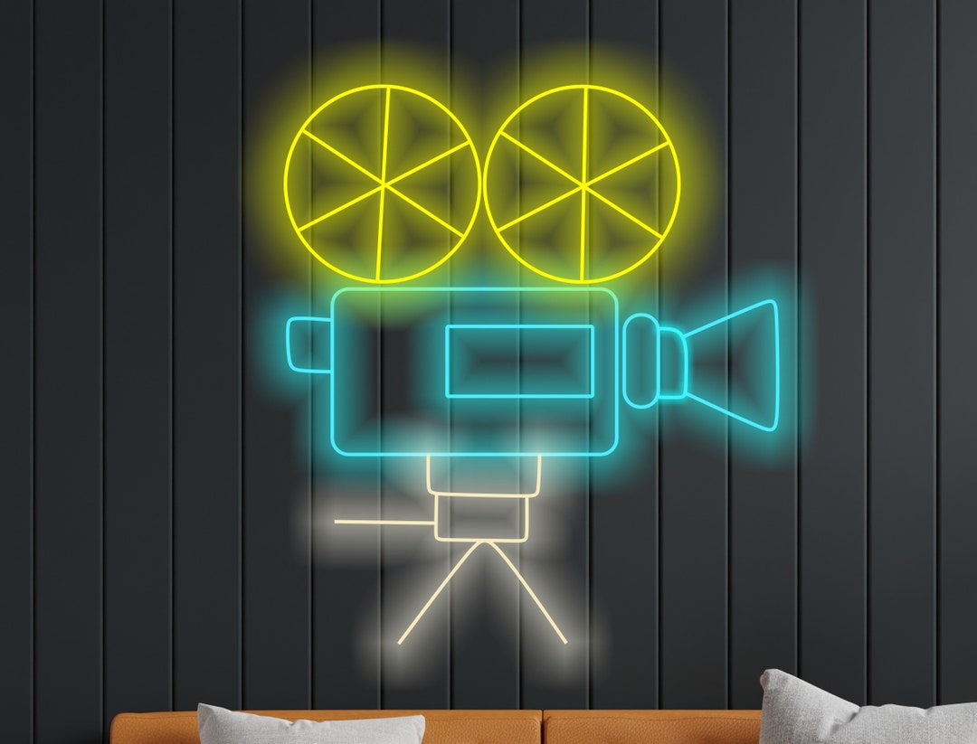 Retro Photo Camera Neon Light, Classic Camera Neon Decor, Photography