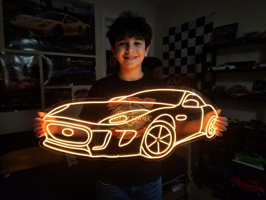 Neon Remote Control Car Sign Sports Car Neon Sign, Racing Car Neon Sign, Supercar Neon Sign, Drift ...