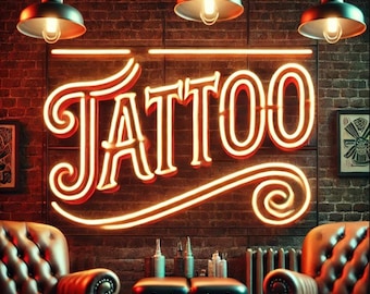 Tattoo neon sign, Tattoo led sign, tattoo art, best gift, shop neon sign, neon tattoos, wall neon sign, office neon