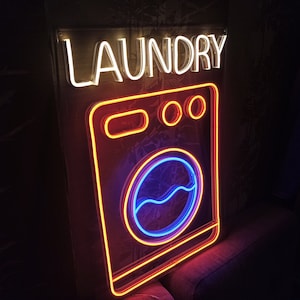 Laundry Washing Machine - LED light neon sign for business