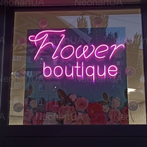 Flower neon sign, flower shop neon sign, Flower boutique neon sign, Custom neon sign Flower boutique, Flower boutique LED neon sign