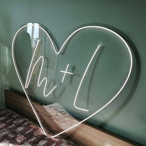 Insegna al neon con iniziali personalizzate - Insegna al neon a LED, insegna al neon per matrimoni