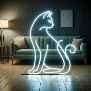Letrero de neón de gato para decoración del hogar, letrero de neón de gato para decoración del hogar, letrero de neón LED de animal gato, letrero de luz de neón LED de gatito, letrero de neón personalizado