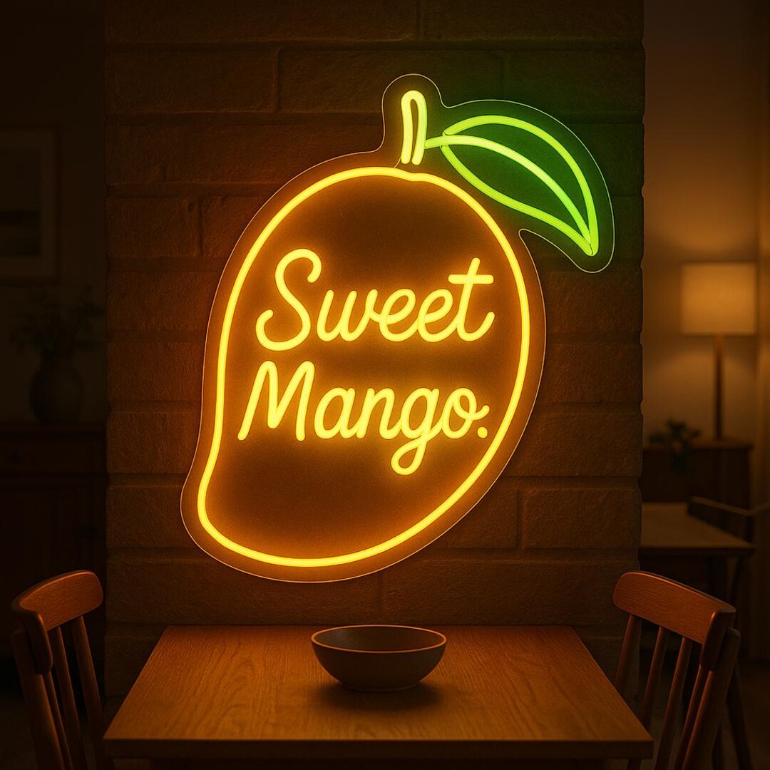 Sweet Mango Neon Sign – Tropical Fruit LED Wall Light, Custom Neon ...