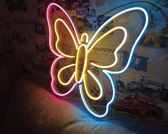 Butterfly neon sign, Butterfly neon light, Custom neon butterfly sign, Butterfly-shaped LED neon sign