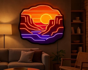 Canyon Sunset Neon Sign – Glowing Desert Wall Art for Western