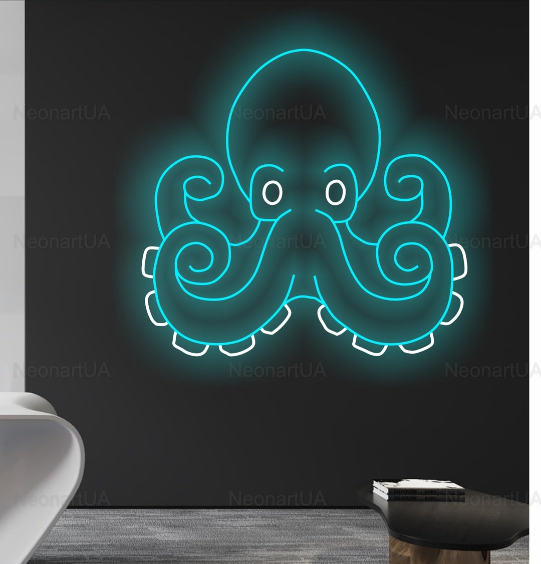 Octopus Neon Sign, Neon Octopus Light, Octopus LED Sign, Nautical Neon