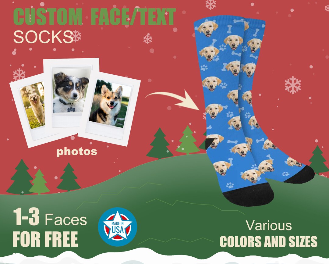 Personalized Pet Face Socks,pet Photo Socks,custom Funny Photo Gift for