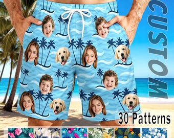 Custom Face Swim Trunks: Personalized Men's Bathing Suit, Father's Day Gift