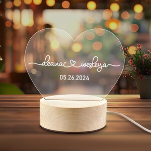 Custom Night Light as Valentines Day Gift - Anniversary gift - Romantic gift for couple - Gift for Him - Names And Date - Engagement Gift
