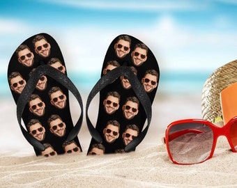 Custom Flip Flops, Personalize Beach Sandals, Unisex Adult Shoes, Photo Beach Flip Flops, Summer Gift, Swimming pool Slippers