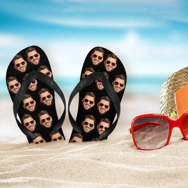 Custom Flip Flops, Personalize Beach Sandals, Unisex Adult Shoes, Photo Beach Flip Flops, Summer Gift, Swimming pool Slippers