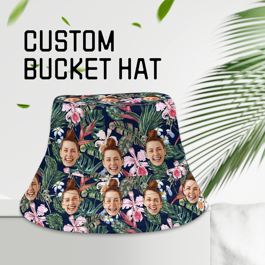 Custom Photo Face Summer Bucket Hat,custom Print Bucket Hat, Summer Hat ...