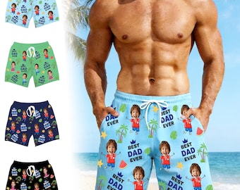 Custom Face Swim Trunks: Personalized Photo Swimwear for Father's Day