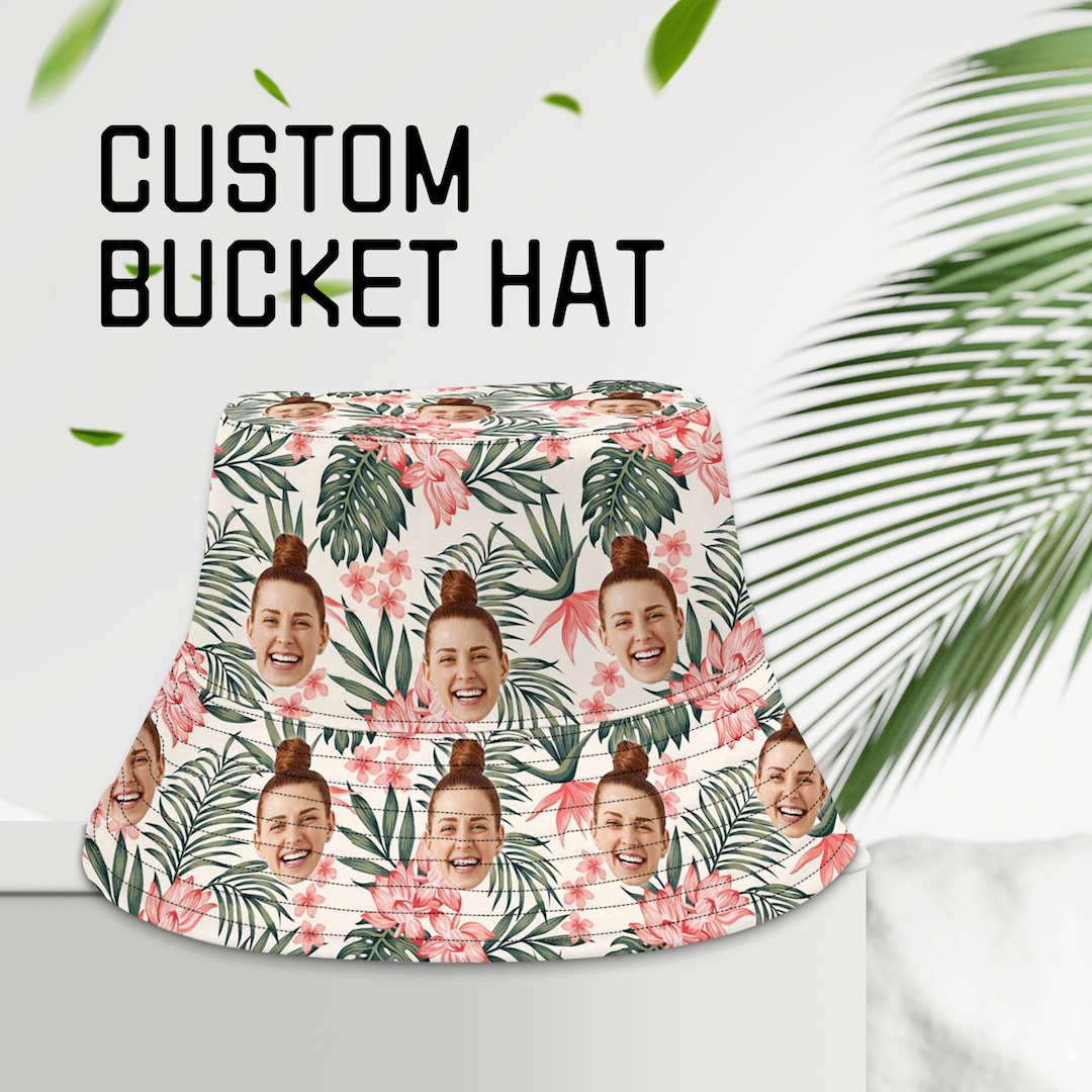 Personalized Bucket Hat, Custom Print Bucket Hat, Reversible Bucket Hat