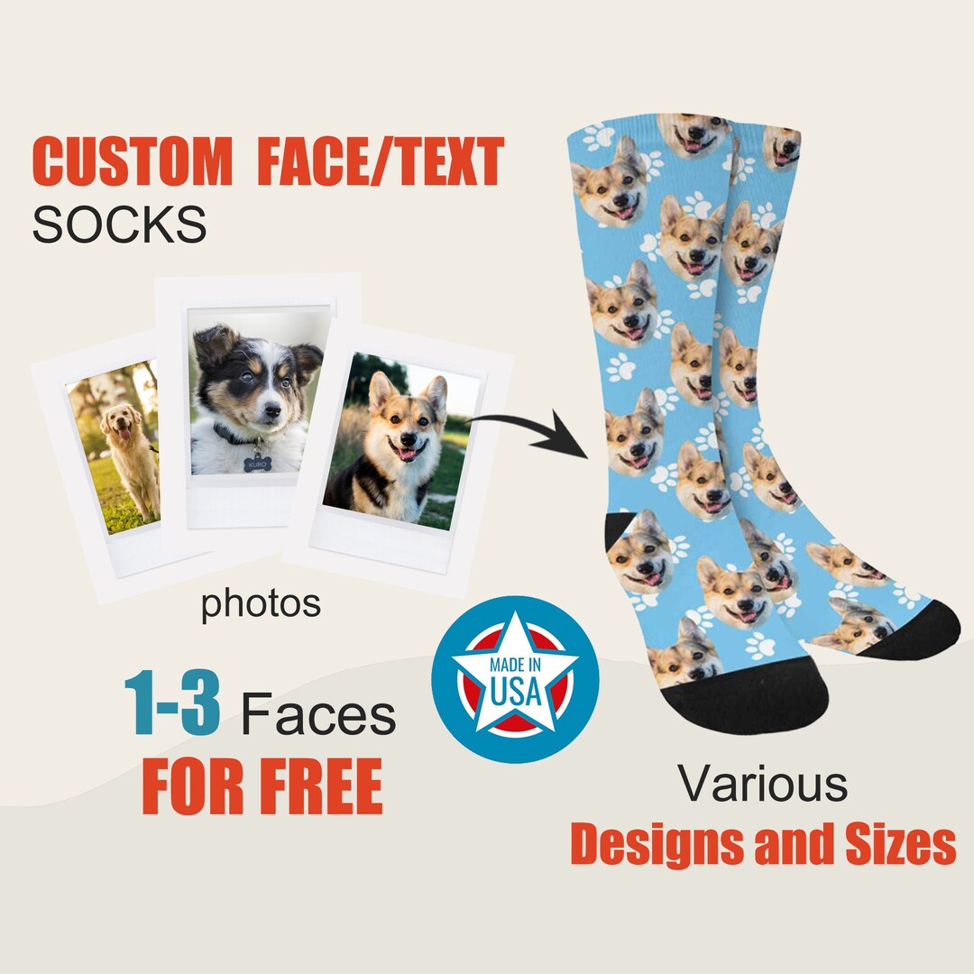 Custom Pet Face Socks,pet Photo Socks,personalized Funny Photo Gift for