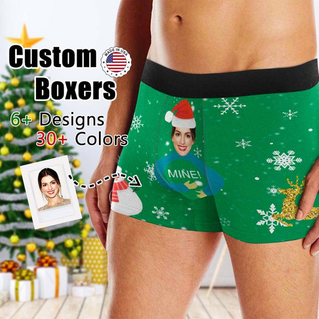 Custom Boxers With Face for Christmas,personalized Underwear With Photo
