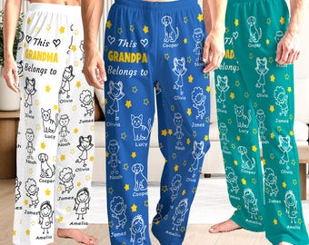 This Grandpa Dad PAPA Belongs To Pajama Pants: Personalized Name Christmas Gift, Pop Gifts