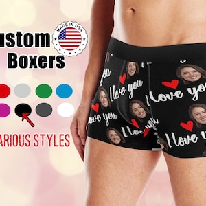 Personalized Boxer Briefs Face,Custom Face Underwear, Men&#39;s Underwear Photo Boxer Briefs, Valentine&#39;s Day Gift For Him/Husband, Wedding Gift