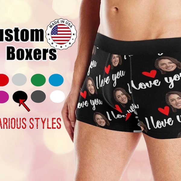 Personalized Boxer Briefs Face,Custom Face Underwear, Men's Underwear Photo Boxer Briefs, Valentine's Day Gift For Him/Husband, Wedding Gift