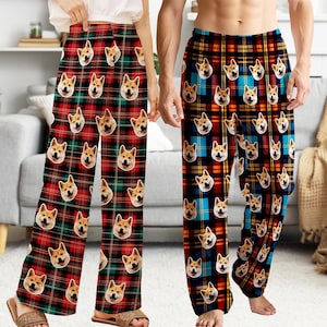 Custom Photo Pajama Pants: Personalized Pet Face Pajamas Gift image 1