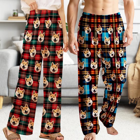 Custom Photo Pajama Pants: Personalized Pet Face Pajamas Gift