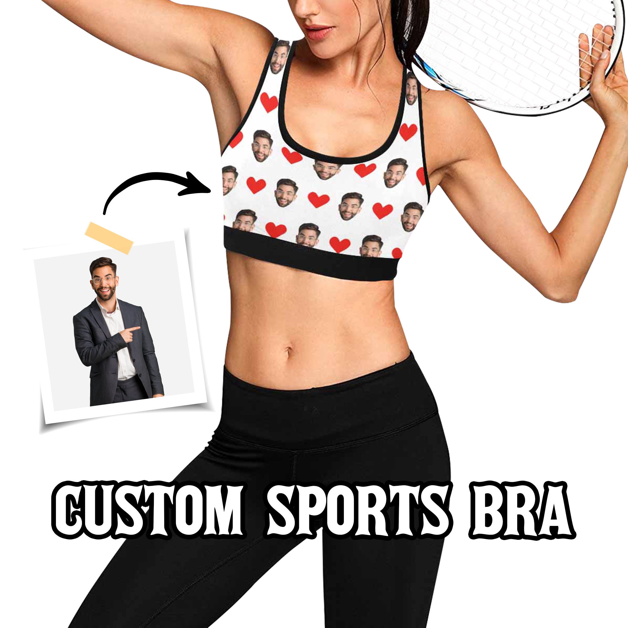 Custom Sports Bra, Create All Over Print Sports Bra, Make Your Own Sports  Bra, Custom Women Bra, Custom Women's Clothing, Custom Gym Bra 