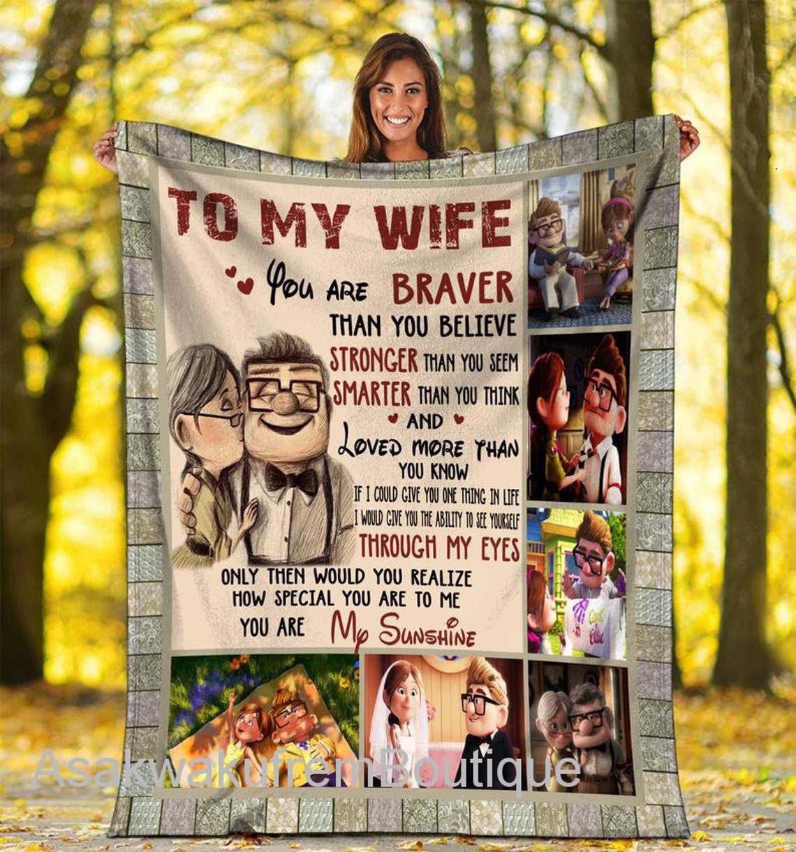 To My Wife Love From Husband Blanket Gift for Wife Letter Etsy