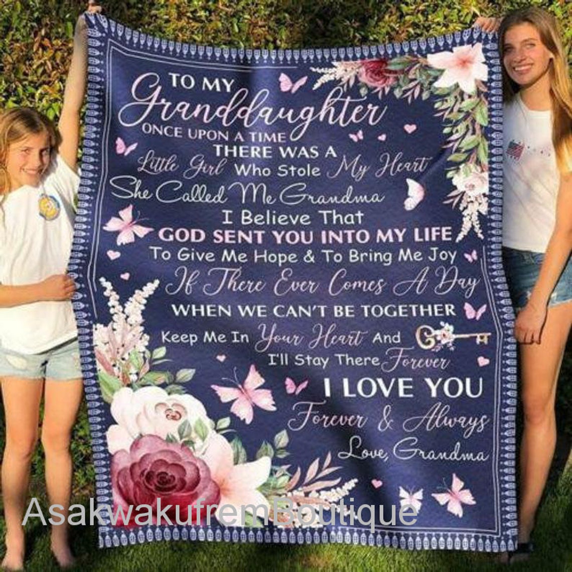 Blanket To My Granddaughter Love From Grandma Gift From Etsy