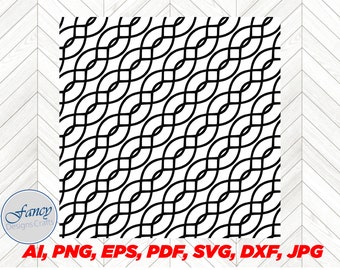 Geometric Wave Ornament Seamless Pattern SVG, Retro Texture (Digital Download)