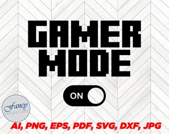 Gamermodus aan (svg, png, pdf, ai, jpg) (digitale download)