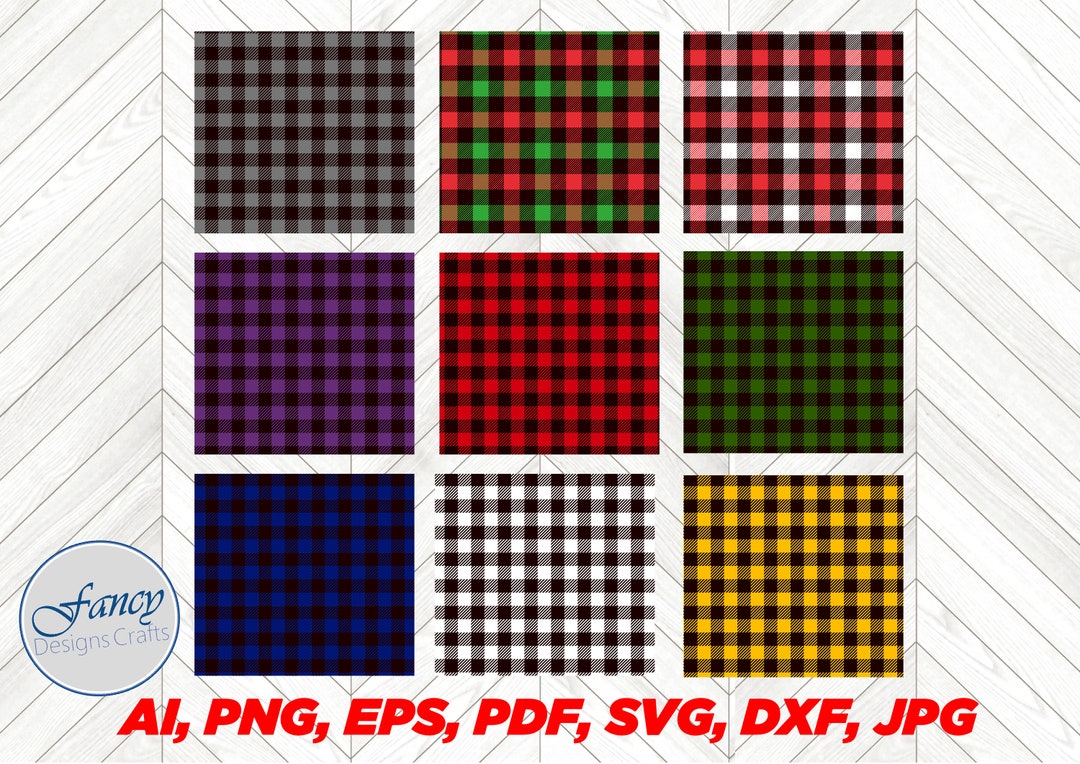 BUNDLE BUFFALO PLAID Svg Seamless Pattern, Ornament Texture Svg ...