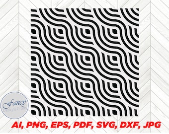 Geometric Wave Pattern SVG, Retro Texture (Digital Download)