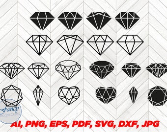 Diamond SVG, DXF, Jewel svg, Jewelry, Cricut, Silhouette, Wedding, Graphic, Vector, ai, pdf, jpg and other formats