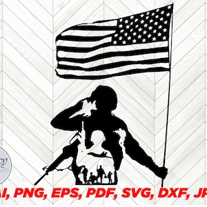 US Soldier SVG, American Troops, United States Military Svg, War USA Flag Svg, Cricut Cut File Clipart Vector Digital svg Png Eps Dxf Ai jpg