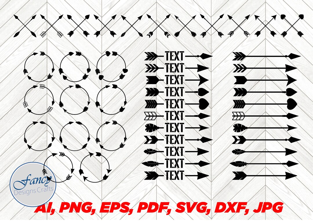 Flechas SVG, DXF, Flecha y texto svg, círculo de flecha Cricut, Silueta ...