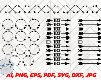 Arrows SVG, DXF, Arrow and text svg, arrow circle Cricut, Silhouette, Graphic, Vector, ai, pdf, jpg and other formats