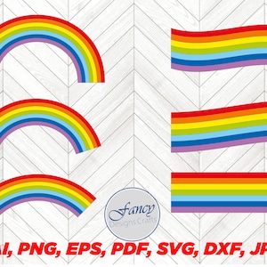 Bright Rainbow SVG, Colorful Rainbow flag, Cut files, Birthday,Printable,Cricut,Commercial use,Instant download, LGBT+ ai, png, pdf, jpg