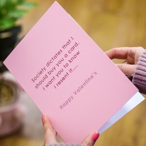 Biglietto di auguri sarcastico per San Valentino, biglietto di auguri spiritoso per San Valentino, biglietto di auguri risentito per la fidanzata o il fidanzato, carta C5
