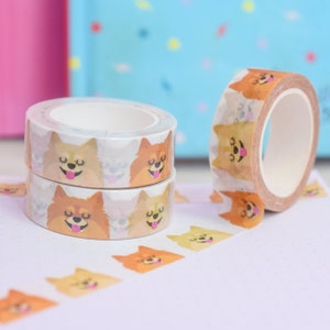 Dog Washi Tape, Washi-Tape, Pomeranian Kawaii Dog Washi Tape for Bullet Journaling, Books Washi Tape, Scrapbooking, planner washi tape, cute