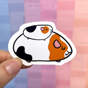 Cochon d'Inde parent et bébé Die Cut Vinyl Sticker (single), Die Cut Sticker