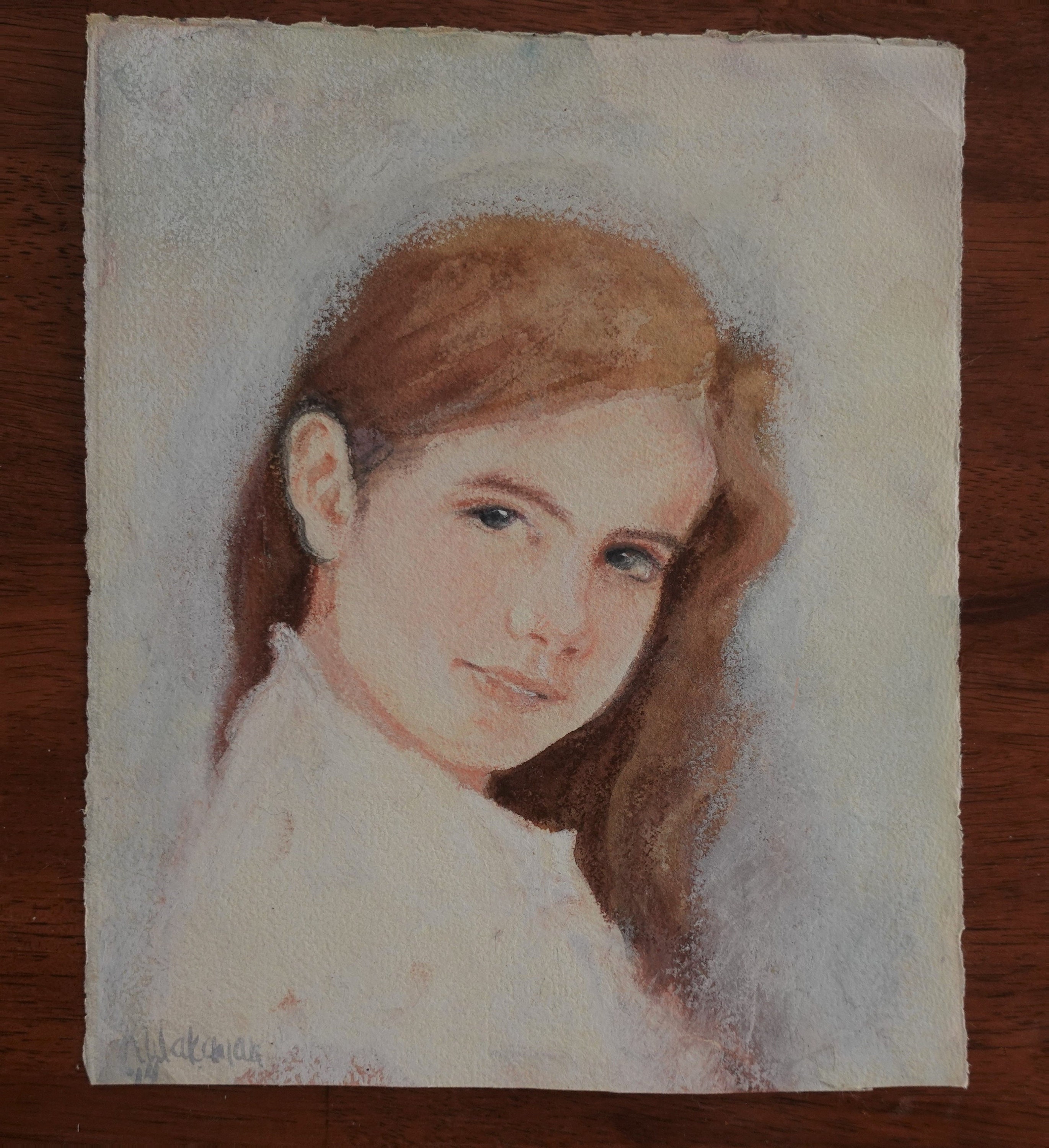 Portrait of a Girl Hand-painted Watercolor Portrait Painting - Etsy