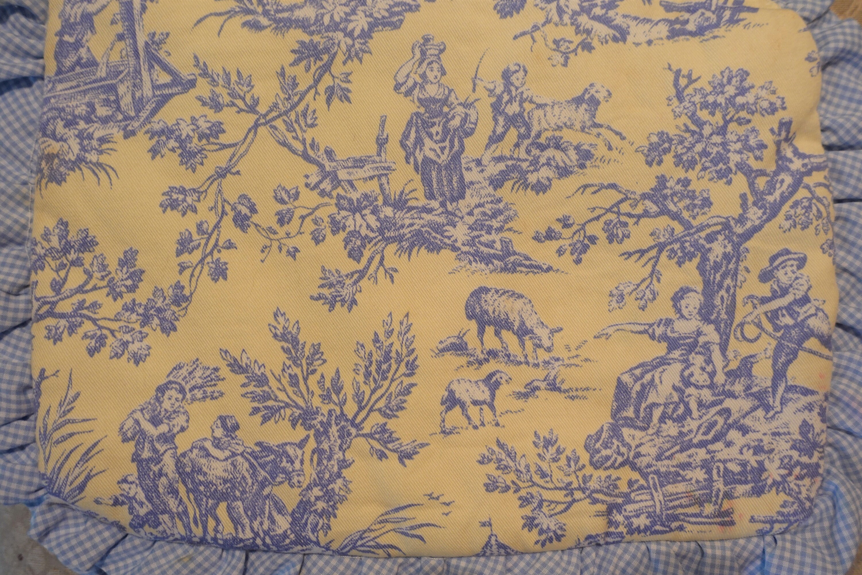 Toile Chair Cushions Country Toile Chair Pads Large Doll Etsy