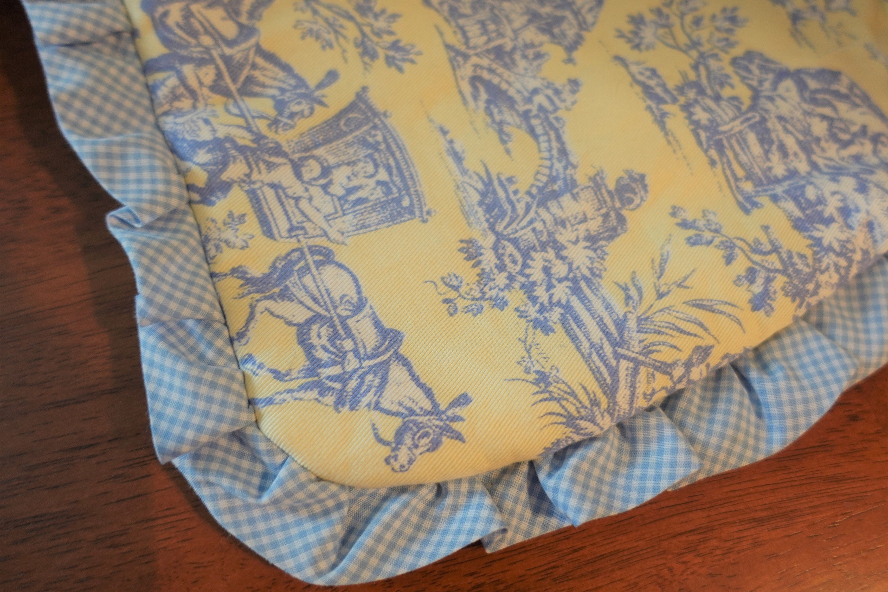Toile Chair Cushions Country Toile Chair Pads Large Doll Etsy