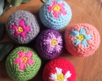 Crochet Catnip Flower Balls- Cat Toys-