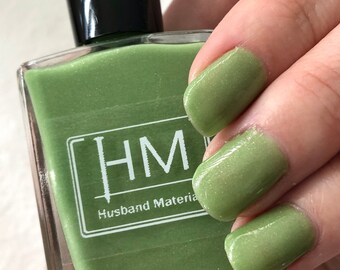 LIME SLIME- Homemade Green Metallic Nail Polish- VEGAN