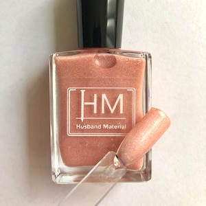 Pink Champagne - Homemade Soft Pink Metallic with Rose Gold Glitter Nail Polish